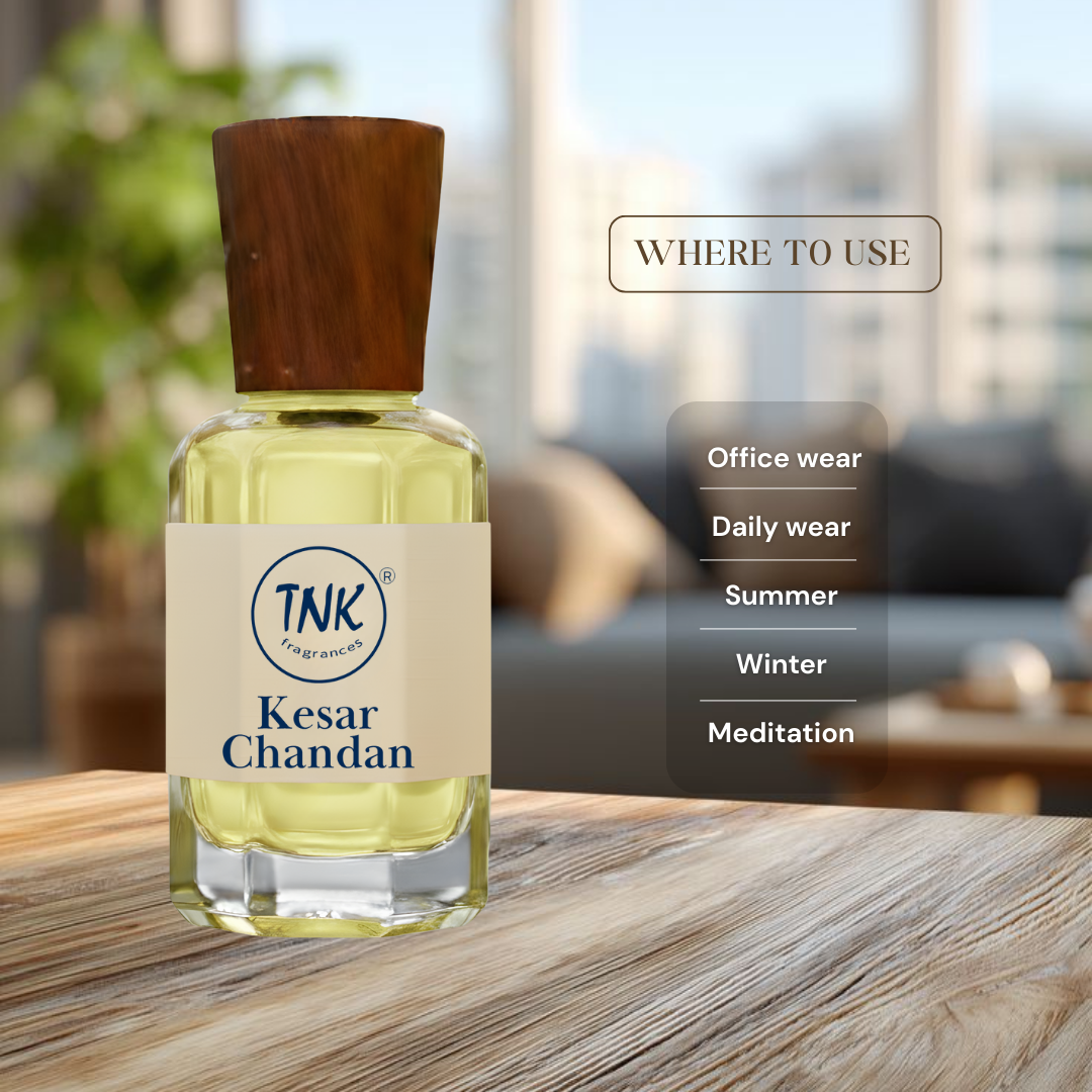 Kesar Chandan Attar bottle – pure Kannauj attar online India | kannauj attar buy online | alcohol-free attar
