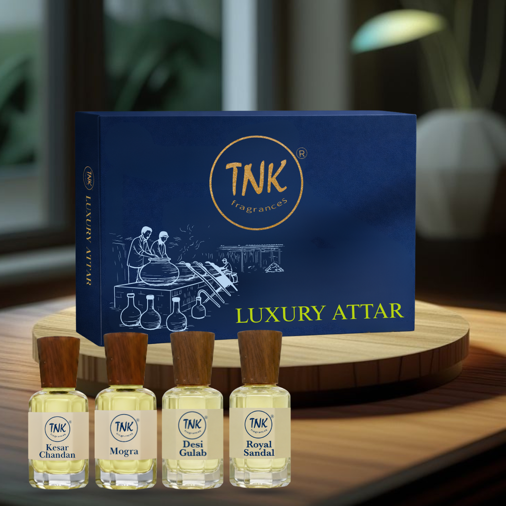 Puja Attar Set Pack of 4 bottle – pure Kannauj attar online India | kannauj attar buy online | alcohol-free attar
