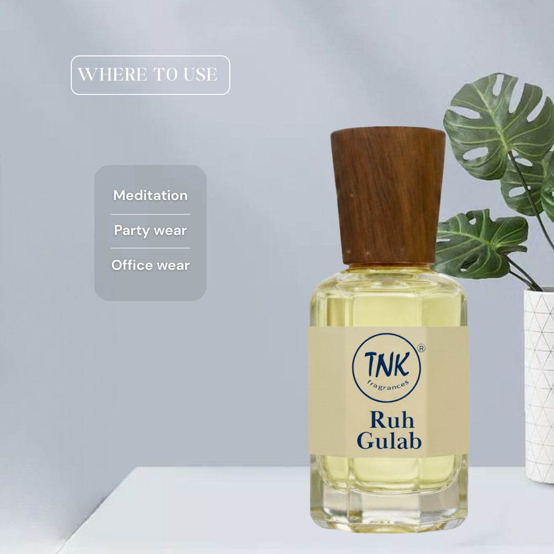 Ruh Gulab Attar bottle – pure Kannauj attar online India | kannauj attar buy online | alcohol-free attar