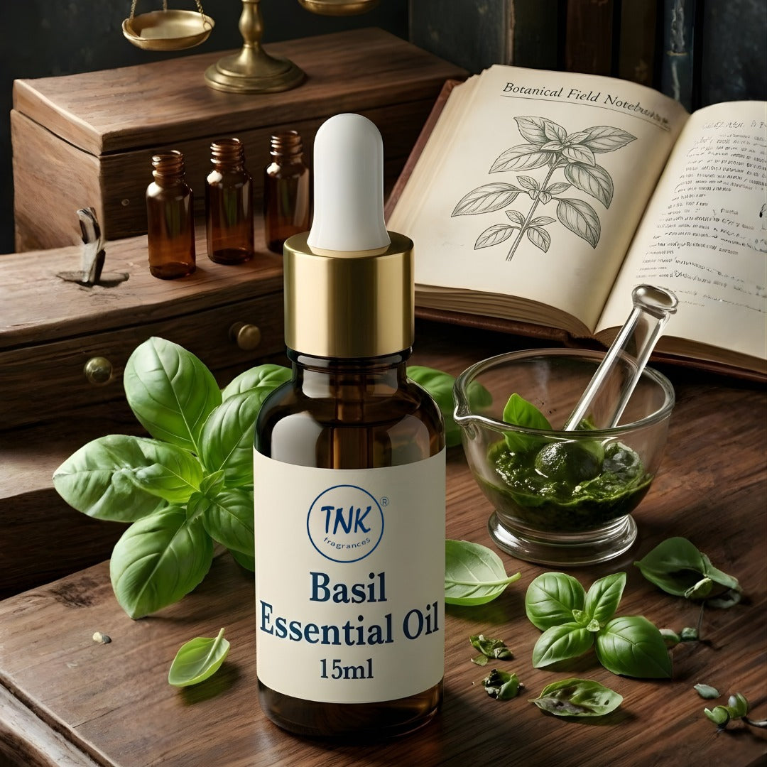 Basil Essential Oil bottle – pure Kannauj attar online India | kannauj attar buy online | alcohol-free attar