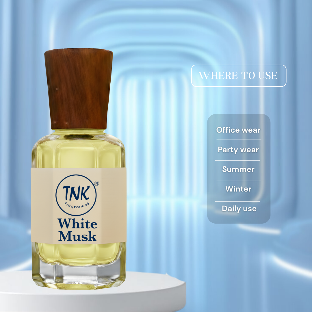 White Musk Attar bottle – pure Kannauj attar online India | kannauj attar buy online | alcohol-free attar